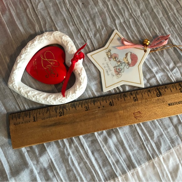 Vintage 1980s 7 HALLMARK & Precious Moments mini tree ornaments & 2 regular size - Picture 14 of 14